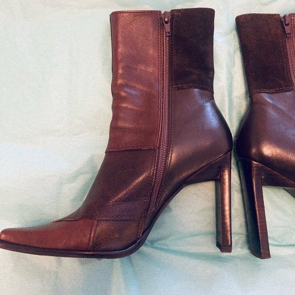 VTG STEVE MADDEN PATCHED LEATHER Y2K WOMENS SZ 7.5 - Picture 5 of 5